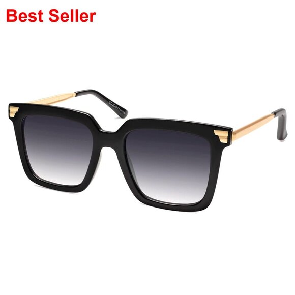 Retro Oversized Square Sunglasses UV400 Protection Trendy Vintage Shades